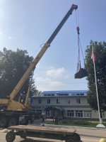 Перемещение закладного камня памятника войнам-авиаторам от основного здания музея на открытую площадку к аллее героев-авиаторов