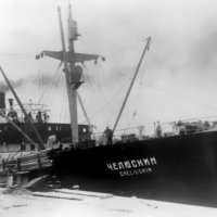 Пароход Челюскин летом 1933 года в Ленинграде